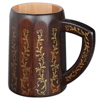 Кружка пивная из дерева тонированный ясень или вяз