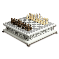 Настольные игры из дерева 3 в 1 белый бокс