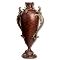 Ваза из дерева напольная Классика с коваными элементами 1200мм