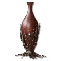 Ваза из дерева напольная с коваными элементами 1150мм