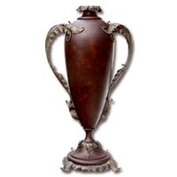 Ваза из дерева напольная с коваными элементами 1100мм